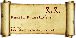 Kanitz Krisztián névjegykártya